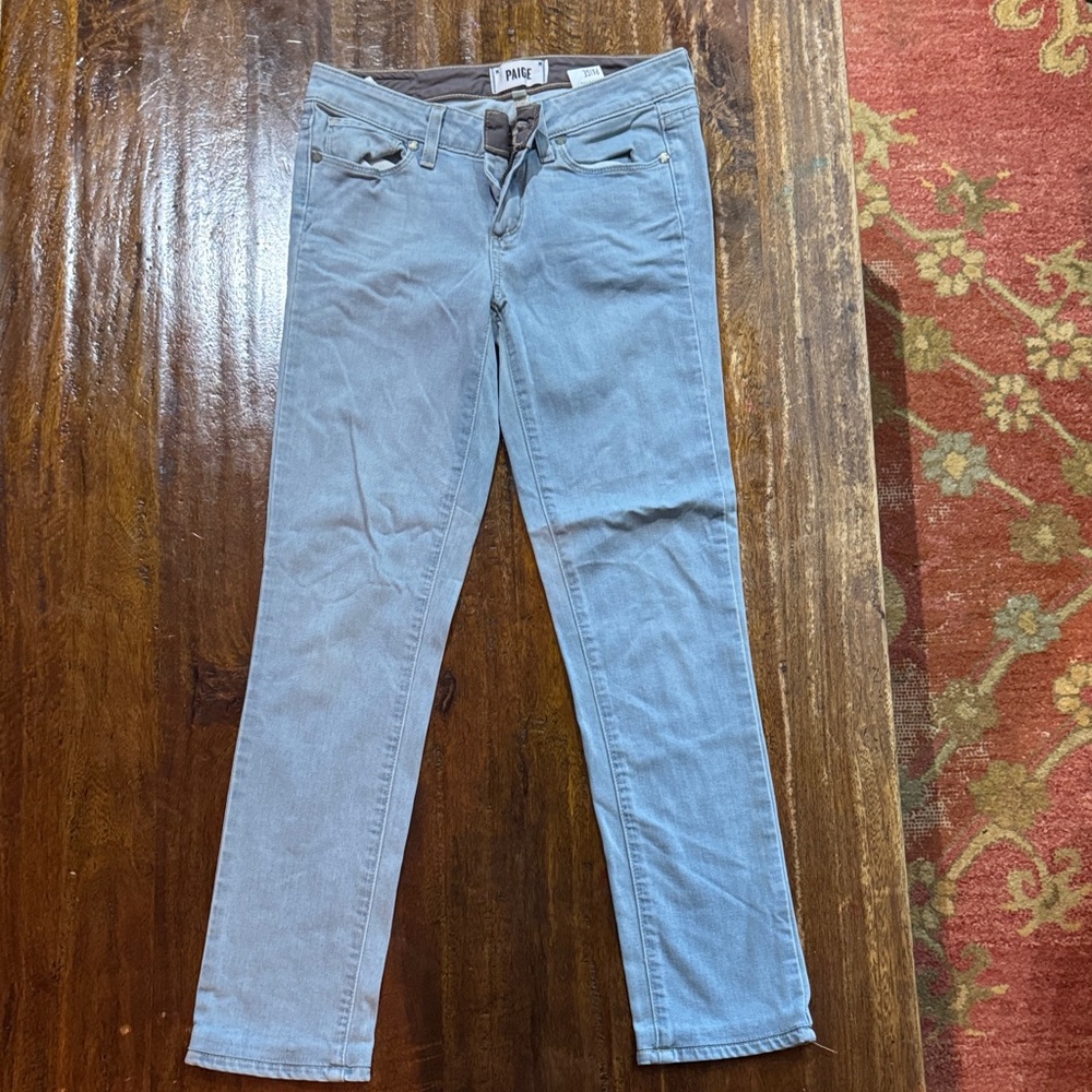 PAIGE Light Blue Straight Leg Jeans